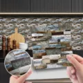 Adesivo murale 3D effetto pietra per decorazione cucina e casa, impermeabile. - LA030