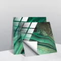 Adhésif carrelage marbre vert sticker mural avec film protecteur brillant, autocollant. - TS247 / 15x15cm