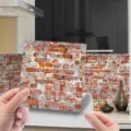 Self-adhesive red brick wall sticker, retro peel and stick tile sticker for kitchen home decor - WDT024