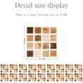 Mosaic tile stickers 18pcs set kitchen backsplash self adhesive brown stone wall decor 10x10cm - Style MTS040 / 10cm 18 Pcs Pack