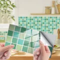 Adhesivo de azulejo para cocina, papel pintado de mosaico de cristal impermeable para pegar. - KIT071