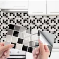 Self-adhesive crystal tile stickers, waterproof and oil-proof kitchen wall decor sticker. - KIT067 / 12 Pieces/Pack