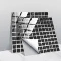 Adesivo per piastrelle a mosaico bianco nero PVC cristallo impermeabile dettaglio decoro - CRT020 / 15x15cm: 10 Pezzi