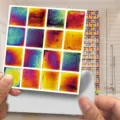 Détail d'adhésif carrelage mosaïque 3D, sticker mural autocollant multicolore design. - MSC064