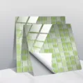 Adesivo per piastrelle a mosaico verde PVC impermeabile parete pellicola cristallo decoro - CRT016 / 15x15cm: 10 Pezzi