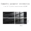 Self-adhesive crystal film tile stickers, black marble rock pattern, 4 pcs 15x30cm set. - Crystal Film - 4 Pieces / Style YB003