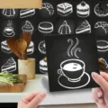 Retro black chalk tile sticker, kitchen wall renovation self adhesive PVC decal for cafe decor. - Glossy Film 10x10cm - 24 Pieces