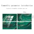Green marble tile stickers 30x15cm 4pcs set waterproof wall decor sticker home improvement - DLS033