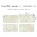Marble texture wall stickers set of 4 pieces size 30x15cm waterproof decorative tiles detail - DLS028