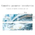 4pcs blue gold marble tile stickers 30x15cm waterproof peel and stick wall decor set - DLS029