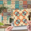 Adesivo per piastrelle motivo mandala adesivo decorazione murale dettaglio cucina impermeabile. - Pellicola lucida 10x10 cm, 24 pezzi / ET189