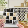 Αυτοκολλητο πλακιδιο μοσαικου 3D αυτοκολλητη διακοσμηση τοιχου για την κουζινα σπιτιου - Γυαλιστερό φιλμ - 10x10 cm - 10 τεμάχια / MSC139