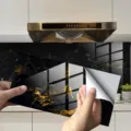 Black gold marble tile wall sticker, thickened crystal film waterproof wallpaper for home decor. - DLS061