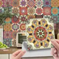 Adesivi per piastrelle mandala impermeabili cucina adesivo da parete 24 pz. - ET195