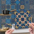 Adesivi per Piastrelle Mandala Lucido PVC Adesivo murale 24pz Cucina Bagno Casa - ET188