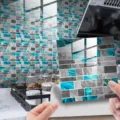 Adesivo per piastrelle a mosaico di cristallo, marmo blu grigio PVC impermeabile muro. - Pellicola di Cristallo DJ091