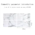 Adhesivos de azulejos de pared con textura de mármol autoadhesivos, set de 4 piezas 30x15cm. - DLS075 / Película de cristal - 4 piezas