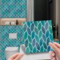 Self-adhesive mosaic tile sticker waterproof PVC wall paper for kitchen bathroom decor - MSC149 / Glossy Film 10x10cm 10pcs