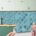 Peel and stick mosaic tile sticker waterproof removable PVC wall decor for kitchen. - MSC151 / Glossy Film 10x10cm 10pcs
