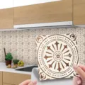 Peel and stick mosaic tile sticker, vintage brown geometric PVC wall sticker for home decor. - MSC169 / Glossy Film 15x15cm 10pcs