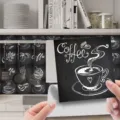 Chalk drawing retro gray tile sticker, self-adhesive kitchen wall sticker for dining room. - ET237