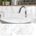 Marble pattern crystal film tile sticker detail view, self adhesive home decor wall sticker. - TS318 / Crystal Film-10x10cm-10pcs