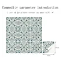 Close-up detail of self-adhesive PVC tile stickers showing retro pattern and 10x10cm size. - Glossy Film / Glossy Film 10x10cm 10 Pieces