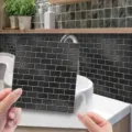Self-adhesive black brick wall sticker waterproof PVC tile peel and stick home decor main view - MSC156 / Glossy Film 15x15cm 10pcs
