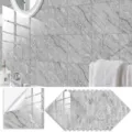 Grey marble pattern crystal film tile sticker detail, self-adhesive wall and floor decor. - TS321 / Crystal Film-10x10cm-10pcs