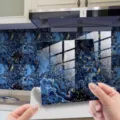 Blue gold marble tile sticker waterproof self-adhesive crystal wall decor for kitchen backsplash - DLS087