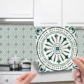 Self-adhesive tile stickers waterproof PVC peel and stick wall decor for kitchen home - MSC167 / Glossy Film 15x15cm 10pcs