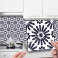 Self-adhesive PVC mosaic tile sticker for kitchen wall decor, removable geometric design. - MSC172 / Glossy Film 15x15cm 10pcs