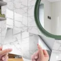 Marble texture crystal film tile sticker detail, self-adhesive home wall decoration sticker. - 4 Pieces Pack / DLS098 Crystal Film