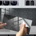 Black marble tile sticker waterproof peel and stick wall paper for home kitchen decor - 4 Pieces Pack / DLS057
