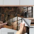 Faux marble tile sticker waterproof peel and stick wallpaper kitchen backsplash decor. - DLS068