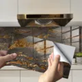 Marble texture tile sticker waterproof peel and stick wall paper for kitchen home decor. - DLS069
