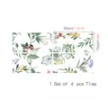 French style botanical tile stickers detail view, set of 4 pieces, size 30x15cm each. - FGDLS002 / 4 Pieces Pack