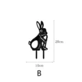 Acrylic garden stake detail view, animal silhouette art yard decoration, size 10x20cm style B. - Style B / Black