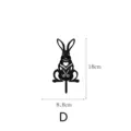 Acrylic garden stake yard art rabbit silhouette outline decorative ornament detail size 18cm - Style D / Black