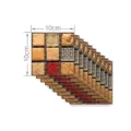 Sticker carrelage mosaïque 3D autocollant décoration murale motif doré carré variante 10cm style - MSC046 / 10 pièces