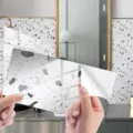 Terrazzo pattern crystal film tile sticker self-adhesive home wall decor detail - 4 Slices/Pack / DLS118