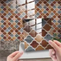 Autocollant de carrelage 3D en cristal adhésif carré décoration murale beau détail. - DJ043