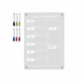 Acrylic Weekly Planner Board with 6 Colored Markers Magnetic Calendar S Size 29.7x21cm - Small A4 / KT Board Packaging / Clear