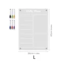 Transparent acrylic weekly planner board with markers detail view showing dimensions. - Large A3 (With 6 Whiteboard Pens) / KT Board Packaging