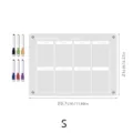 Detailed view of the transparent acrylic weekly planner board showing clean layout and markers. - KT Board Packaging-A4 Small (With 6 Whiteboard Pens)