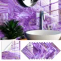 Purple marble crystal film tile stickers self adhesive waterproof wall paper home decor. - TS326