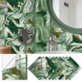 Green marble crystal film tile sticker, self-adhesive waterproof wall and floor decor. - TS329