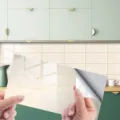 Self-adhesive marble tile sticker detail, glossy crystal film wall decor for kitchen. - DLS113 Crystal Film