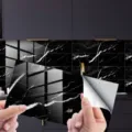 Detail view of imitation marble crystal film self-adhesive tile sticker for home decor. - DLS114 Crystal Film