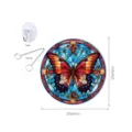 Bunter Schmetterling Fensterhänger aus Glas mit Kette und Haken, 20cm runde Wanddekoration. - TYU125 - Größe S